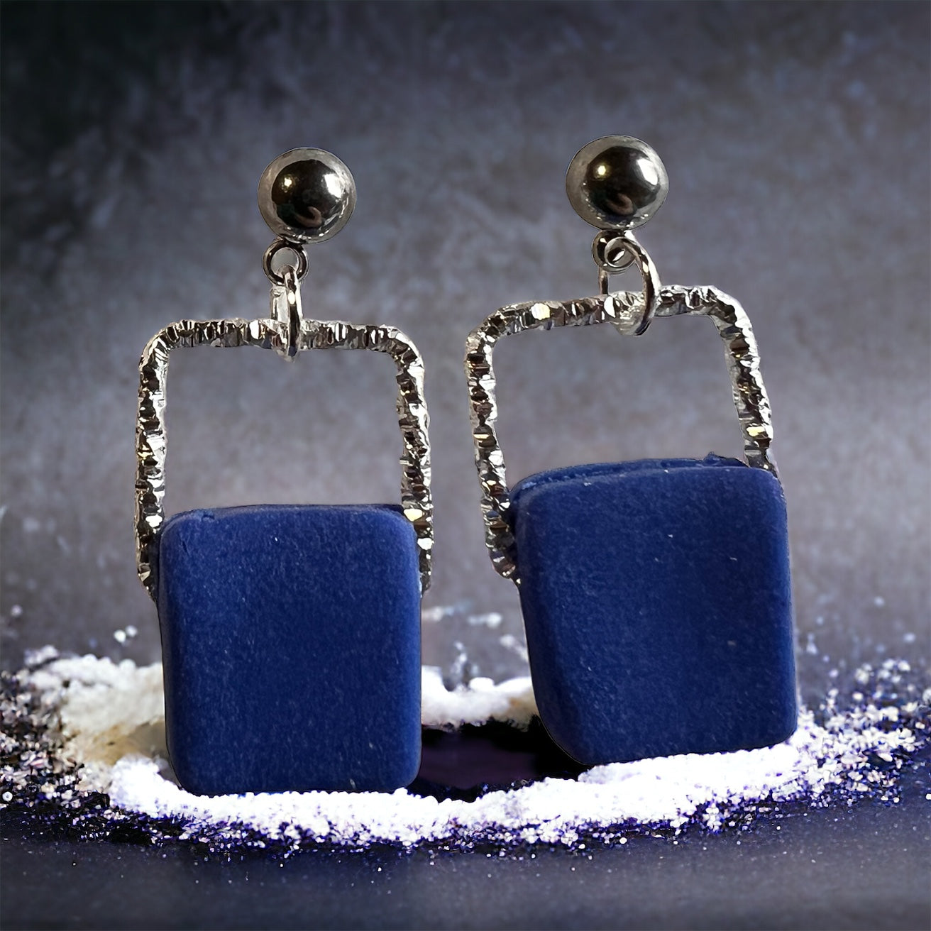 The Laura - mixed square metal with squared clay accent