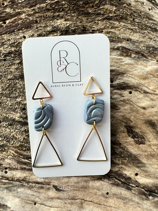 Gold triangles with slate blue