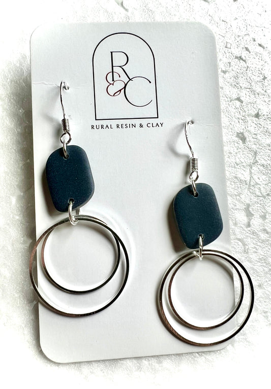 Navy & Silver dangle