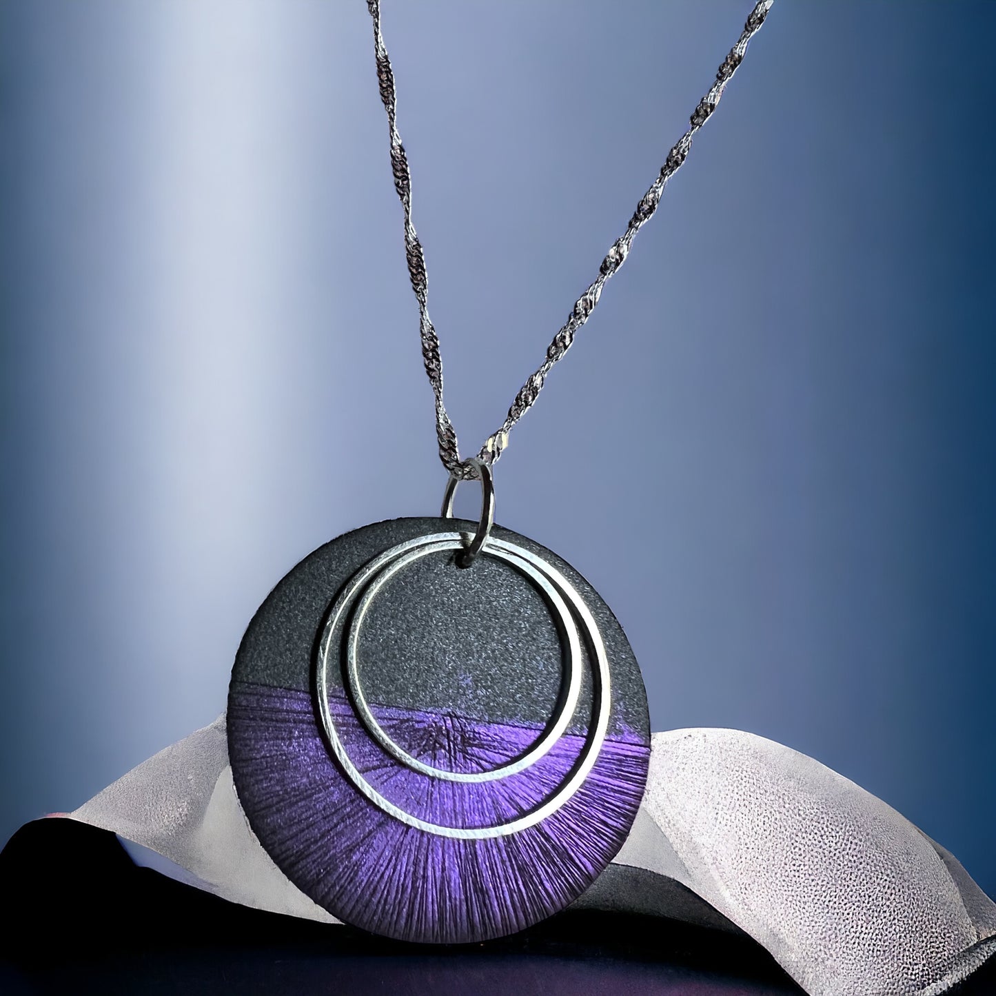 Textured pewter & purple