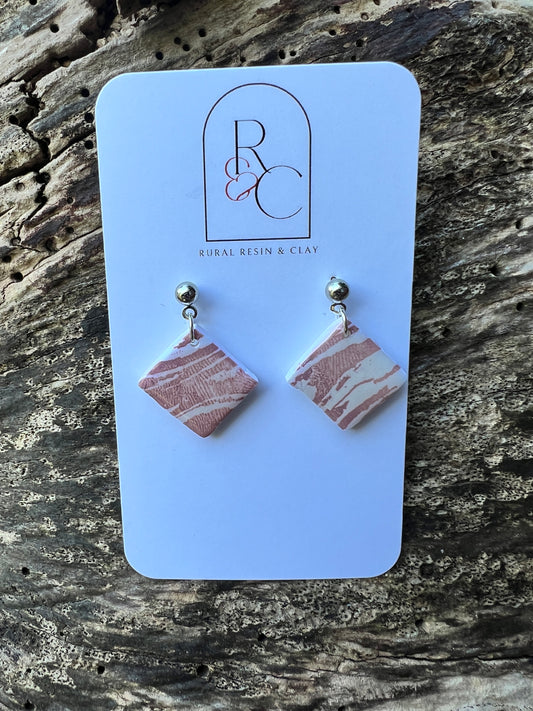 Pink & white marbled squares