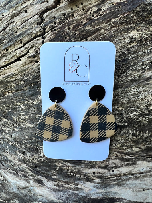 Plaid pair black and brown mix