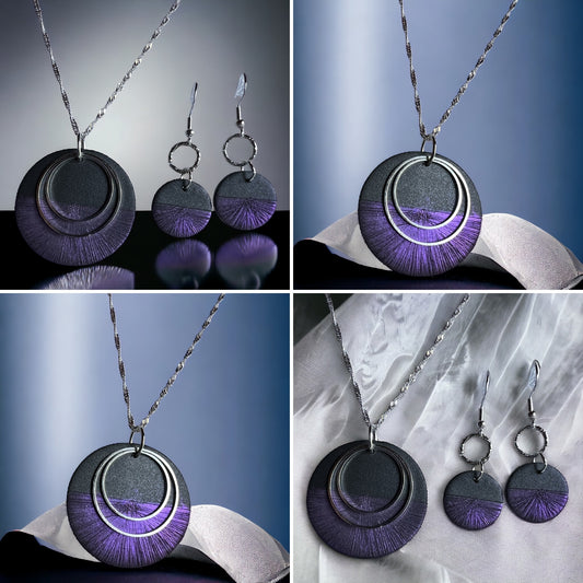 Textured pewter & purple