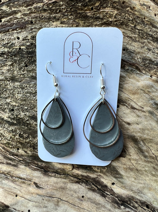 Gorgeous grey with silver tear drop