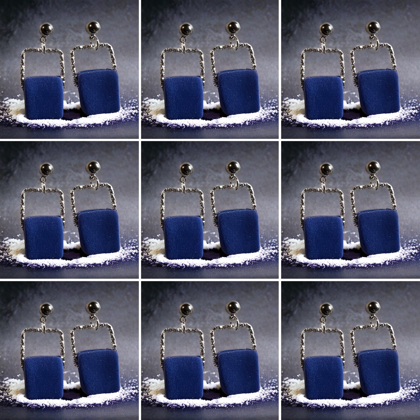 The Laura - mixed square metal with squared clay accent