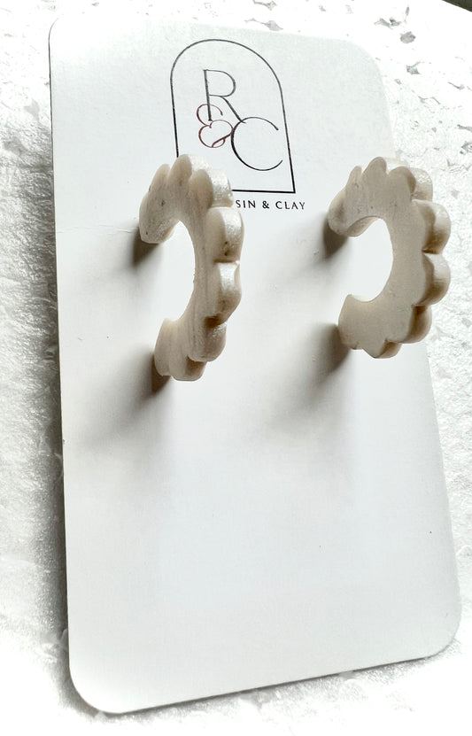 Pearl shimmer hoops