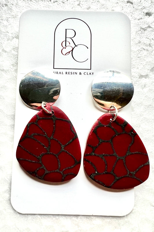 Red with Black swirls