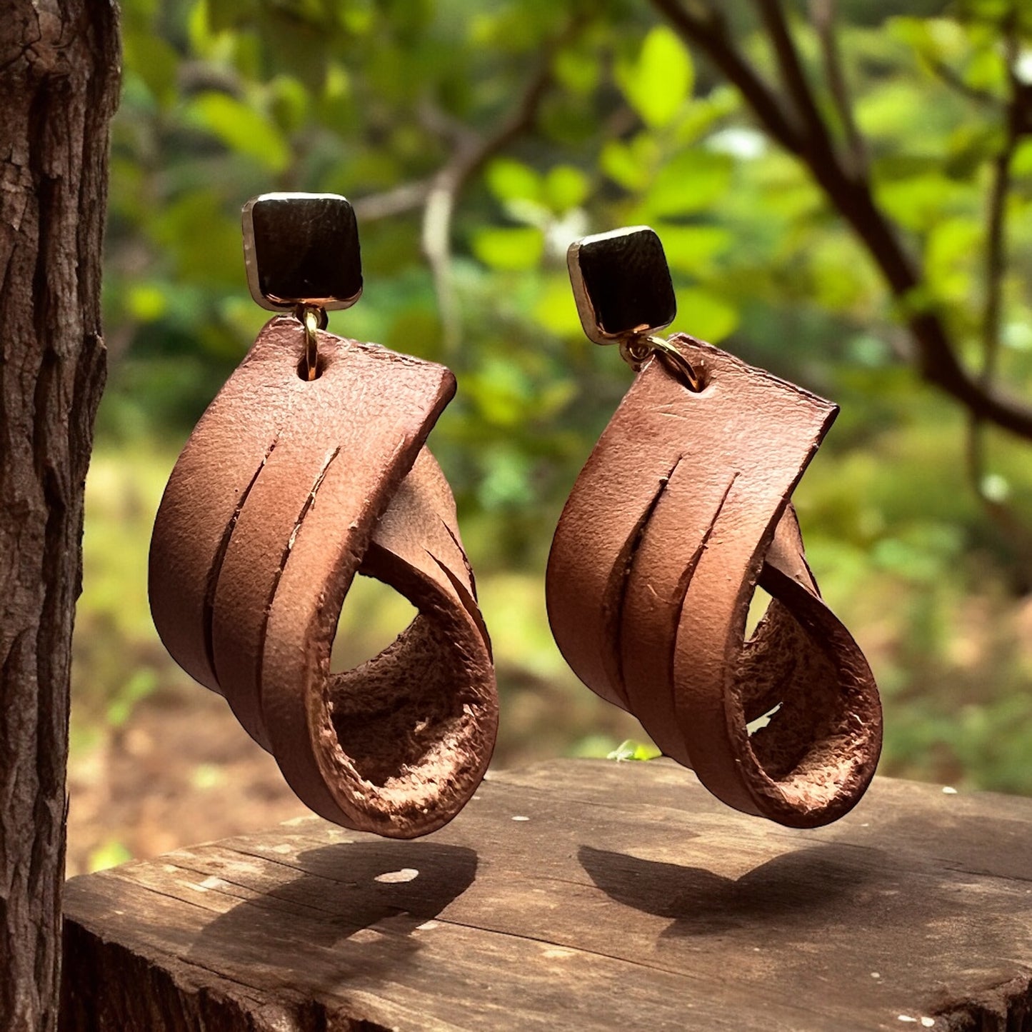 Tan leather twist
